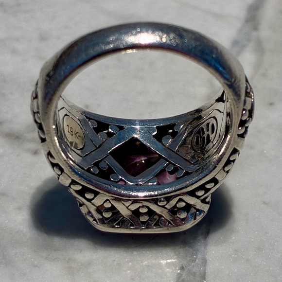 John Hardy Batu Sari Pink Topaz and Diamond Ring, Size 7 - Picture 8 of 8